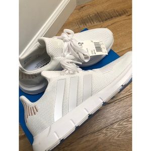 Adidas Swift Run, womens white sneakers 8.5